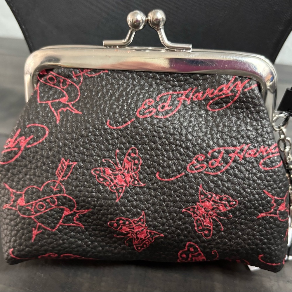 Ed Hardy Crossbody Coin Purse - Picture 2 of 6